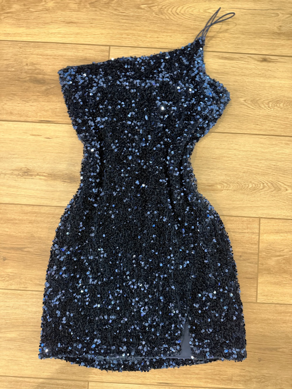 Navy Sequin Mini Dress